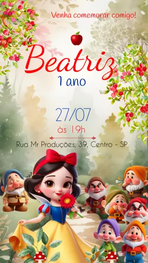 Convite Branca De Neve Festa para mais pesquisados