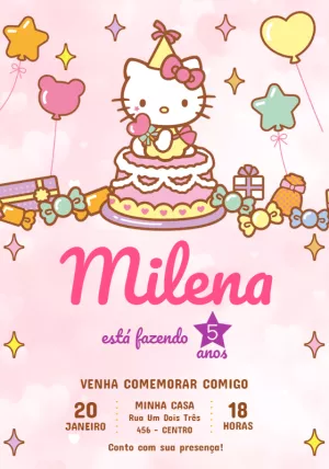 Convite Hello Kitty para mais pesquisados