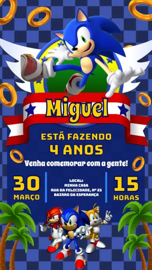 Convite Sonic Anel para mais pesquisados