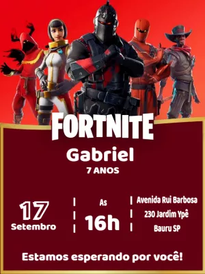 Convite Fortnite Batle Royale Battle para mais pesquisados