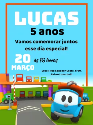 Convite Léo O Caminhão Menino para mais pesquisados