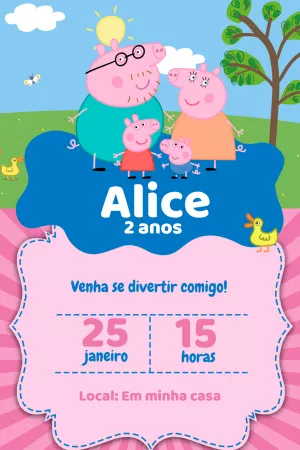 Convite Peppa Pig para mais pesquisados