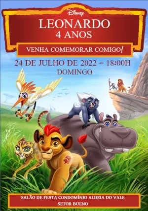 Convite A Guarda Do Leão Colorido para mais pesquisados
