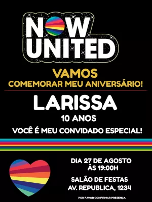 Convite Now United Amarelo para mais pesquisados