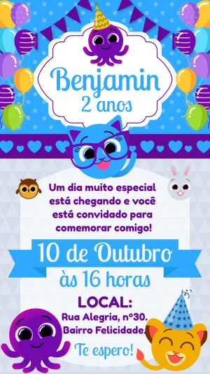 Convite Bolofofos Pipi para mais pesquisados