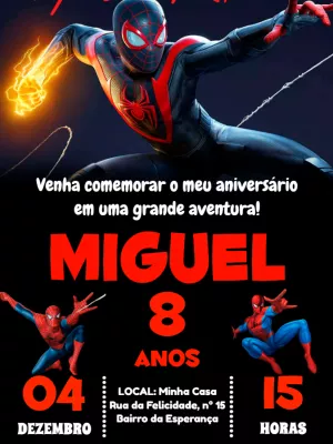Convite Homem Aranha Vermelho para mais pesquisados