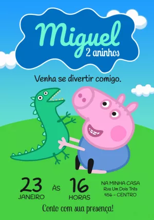 Convite George Pig Verde para mais pesquisados