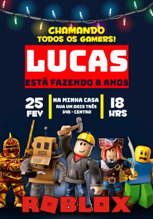 Convite Roblox Branco para mais pesquisados