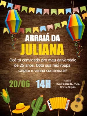 Convite Festa Junina Arraiá Colorid para mais pesquisados