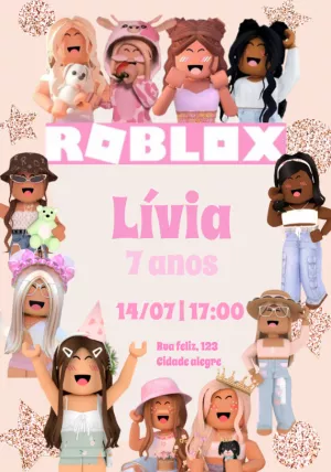 Convite Roblox Rosa para mais pesquisados