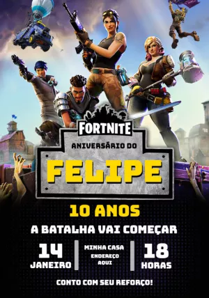 Convite Fortnite Game para mais pesquisados