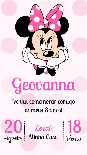 Convite Minnie Rosa Digital para mais pesquisados