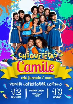 Convite Chiquititas Colorido para mais pesquisados