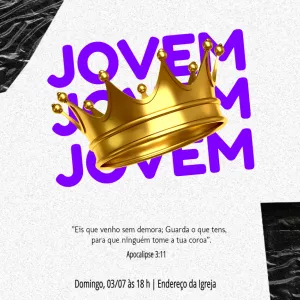Convite Culto Jovem Jovens para mais pesquisados