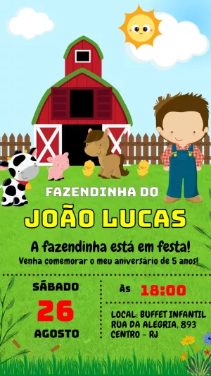 Convite Fazendinha Menino para mais pesquisados