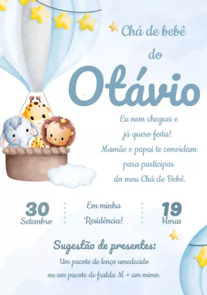 Convite Chá De Bebê Safari Animais para mais pesquisados