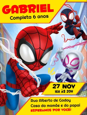 Convite Spidey E Seus Amigos Espetaculares Homem para mais pesquisados