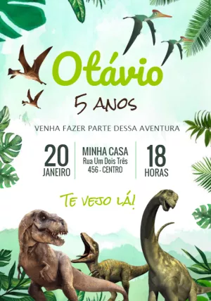 Convite Dinossauro Dinossauros para mais pesquisados