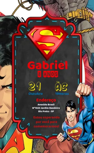 Convite Super Homem Herói para mais pesquisados