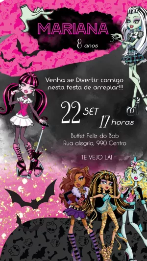 Convite Monster High para mais pesquisados