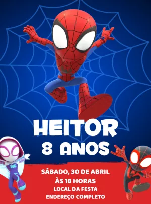 Convite Spidey Homem Aranha Espetaculares para mais pesquisados