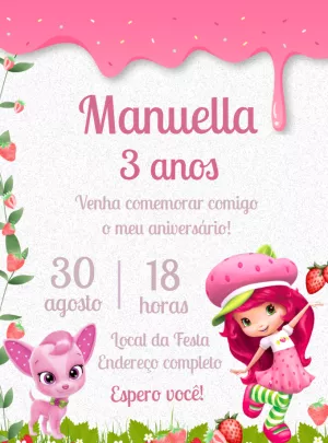 Convite Moranguinho Desenho para mais pesquisados