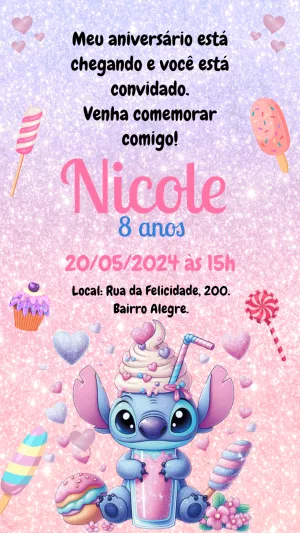 Convite Stitch Cupcake para mais pesquisados