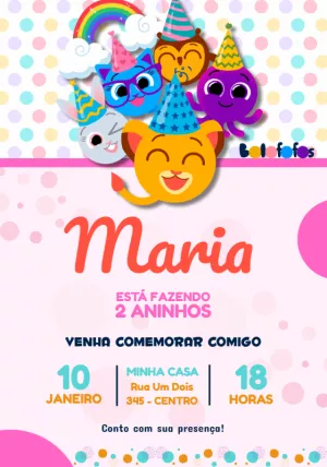 Convite Bolofofos Infantil para mais pesquisados