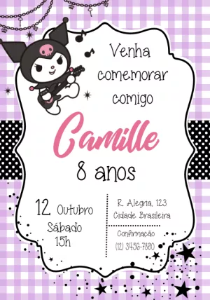 Convite Kuromi Gótica para mais pesquisados