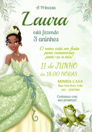 Convite Tiana A Princesa E O Sapo Diana para mais pesquisados