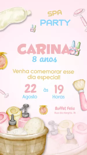 Convite Spa Party Beleza para mais pesquisados