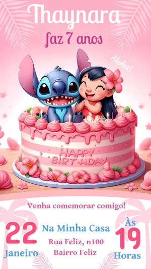 Convite Lilo E Stitch Menina para mais pesquisados