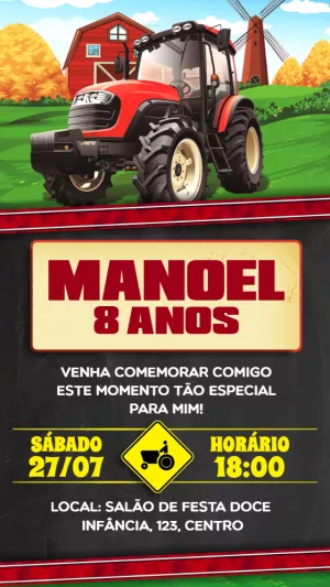 Convite Trator Vermelho para mais pesquisados