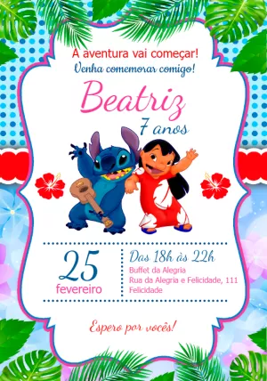 Convite Lilo E Stitch para mais pesquisados