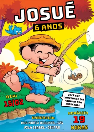 Convite Chico Bento Colorido para mais pesquisados