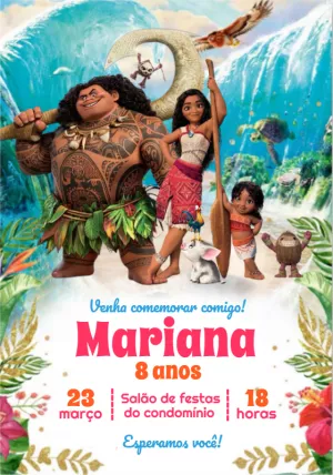 Convite Moana 2 Irmã para mais pesquisados