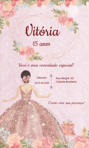 15 Anos Glitter Borboleta