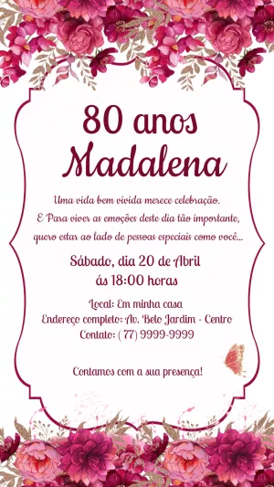 80 Anos Floral Branco