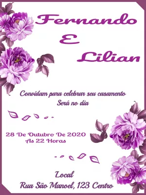 Convite Casamento Floral Azul para casamento