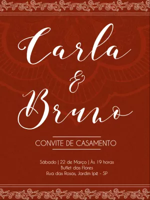 Convite Casamento Arabesco Branco para casamento