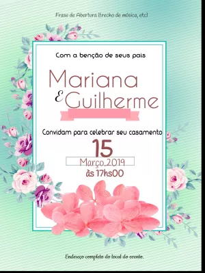 Convite Casamento Floral Flores para casamento