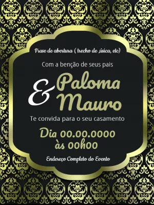 Convite Casamento Arabescos Provençal para casamento