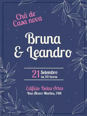 Convite Chá De Casa Nova Branco para chá de panela