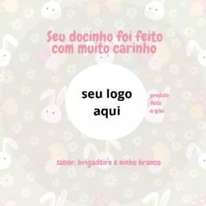 Convite Adesivo Para Ovo De Páscoa Coelhinho para datas comemorativas