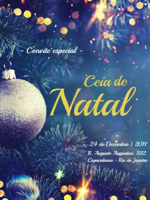 Convite Cartão De Natal Enfeite para datas comemorativas