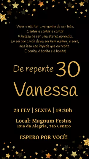 Convite De Repente 30 Adulto para aniversário