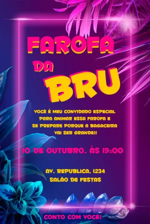 Convite Farofa Da Gkay Verde para chá de panela