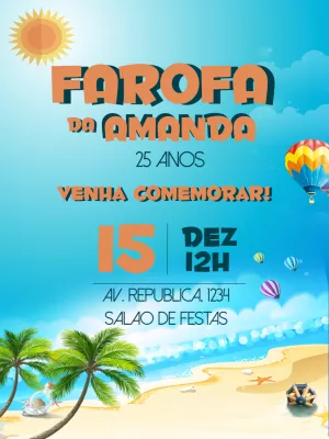 Convite Farofa Gkay para chá de panela
