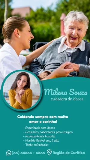 Convite Cartão De Visita Cuidador Idosos Acompanhante para mais pesquisados