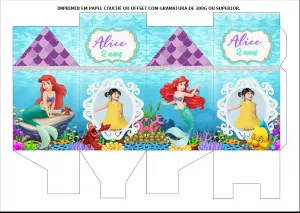 Convite Caixa Milk A Pequena Sereia Ariel Com Foto Personagens para mais pesquisados